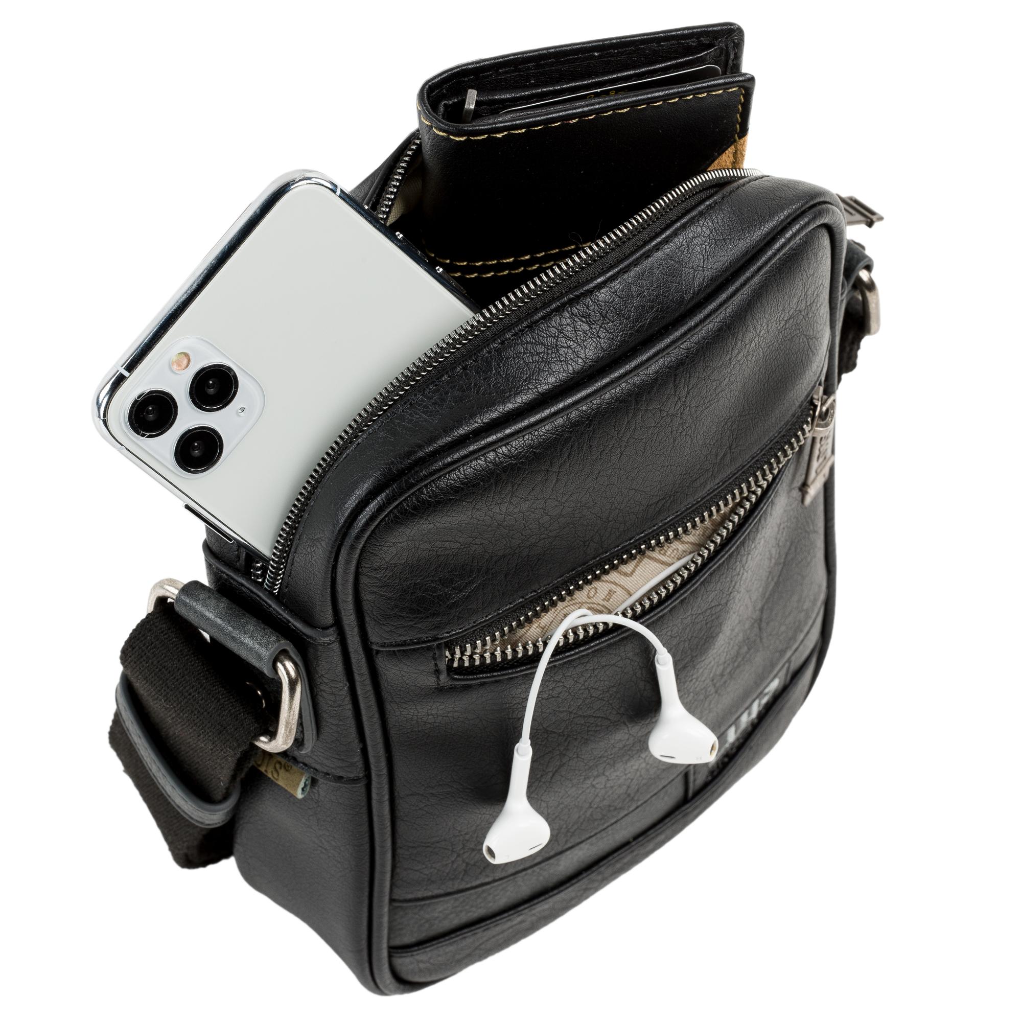 Bandolera hombre negra de Lois 310216 interior detalle