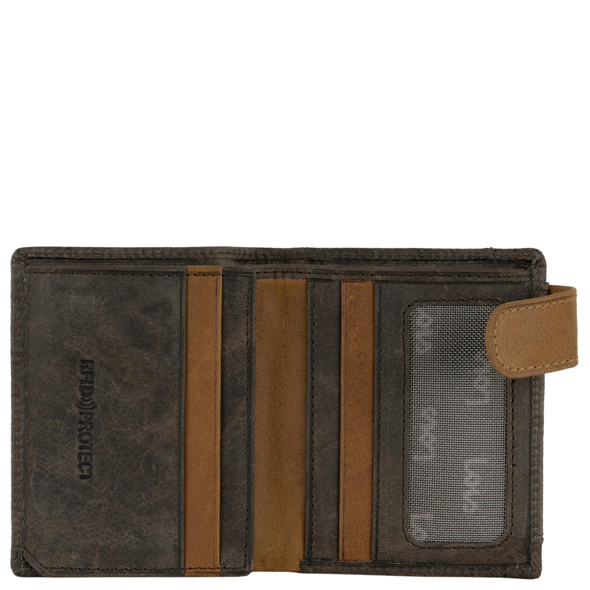 Cartera de hombre de piel marrón con monedero interior de Lois 202721 interior tarjetero