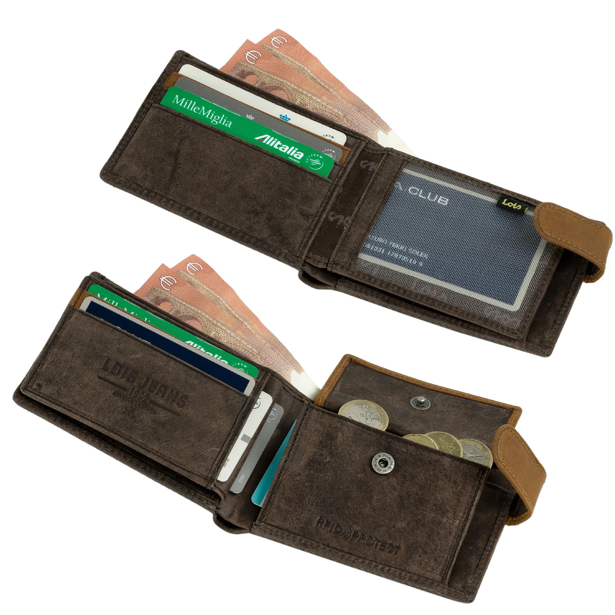 Cartera de hombre de piel marrón de Lois 202711 detalle