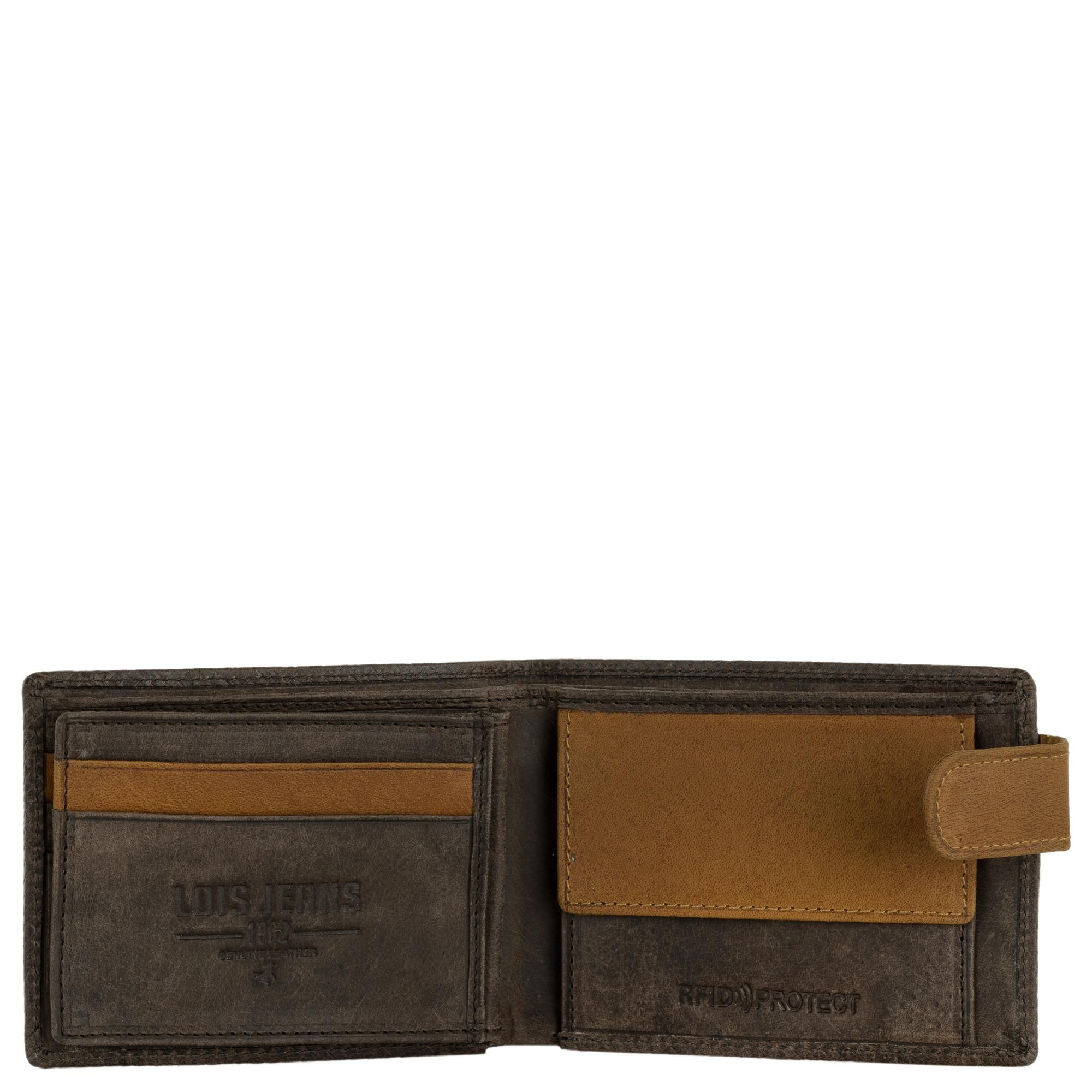 Cartera de hombre de piel marrón de Lois 202711 monedero