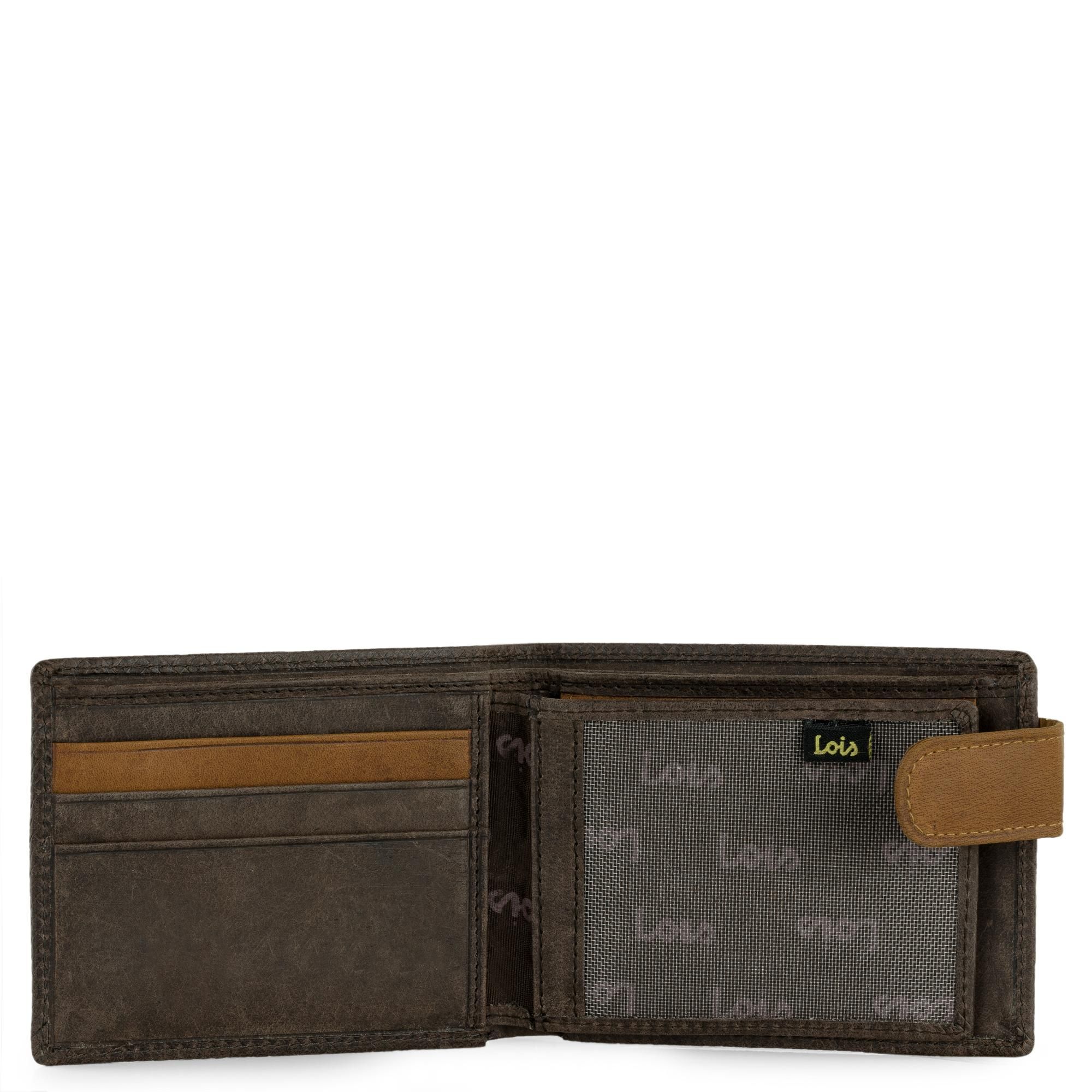 Cartera de hombre de piel marrón de Lois 202711 tarjetas