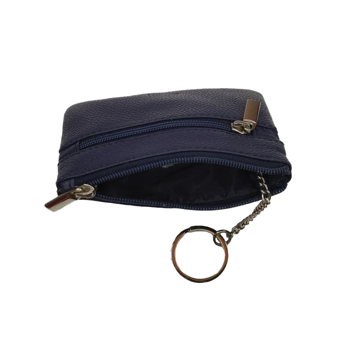 Monedero de piel de Gutiore detalle azul Monedero de piel de Gutiore detalle azul