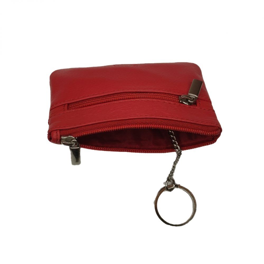 Monedero de piel de Gutiore detalle rojo