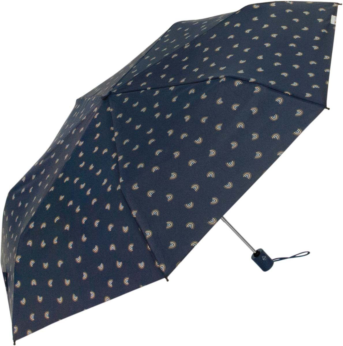 Paraguas-plegable-de-mujer-con-arcoiris-de-Bisetti-azul