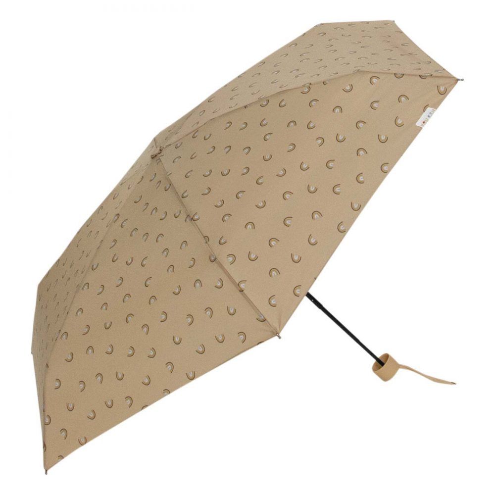 Paraguas plegable mini de mujer con arcoiris de Bisetti beige