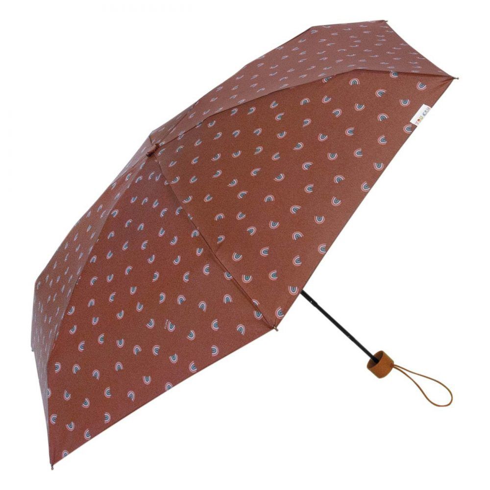 Paraguas plegable mini de mujer con arcoiris de Bisetti marron