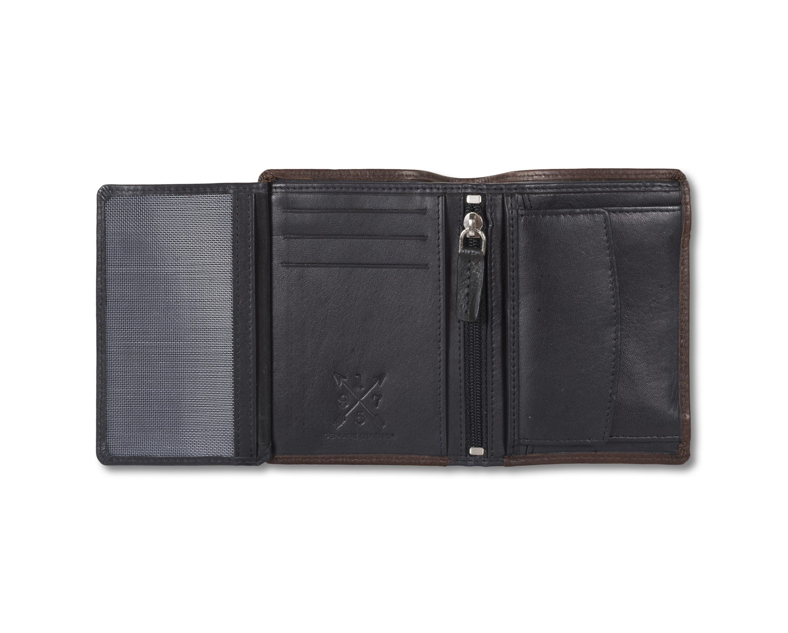 Cartera de hombre de piel bicolor de Liberto compartimento interior negra