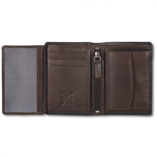 Cartera de hombre de piel bicolor de Liberto interior compartimento marron
