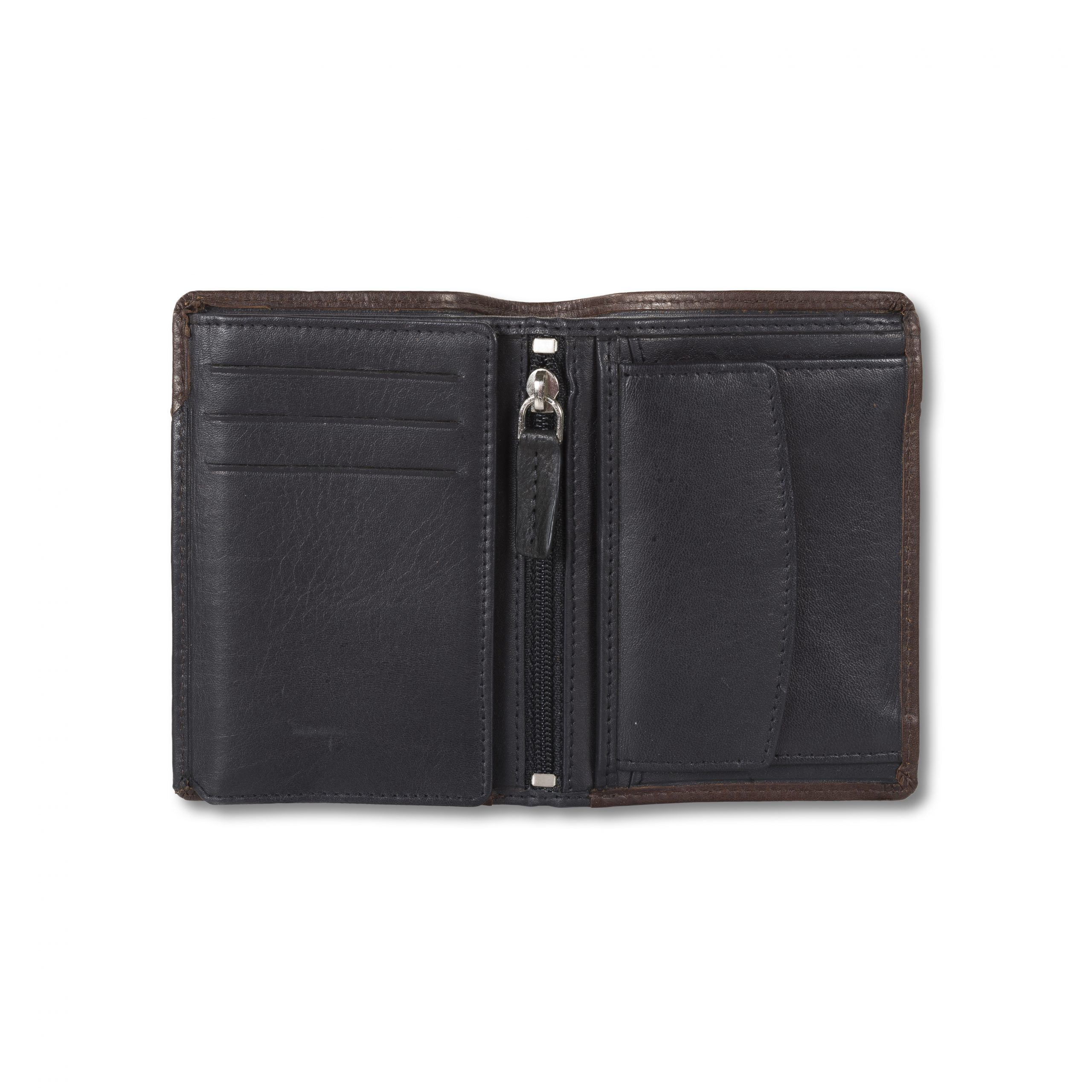 Cartera de hombre de piel bicolor de Liberto interior negra