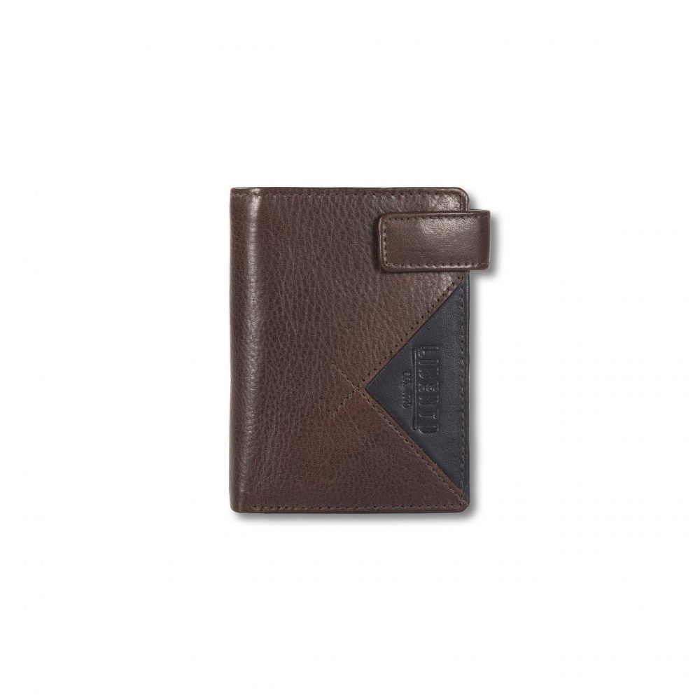 Cartera de hombre de piel bicolor de Liberto marron