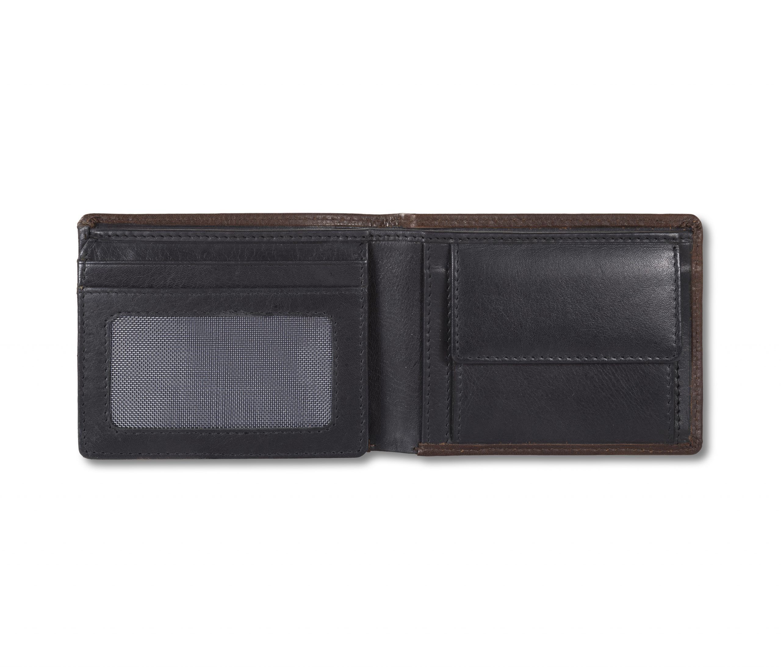 Cartera de hombre de piel bicolor estilo americano de Liberto interior negro