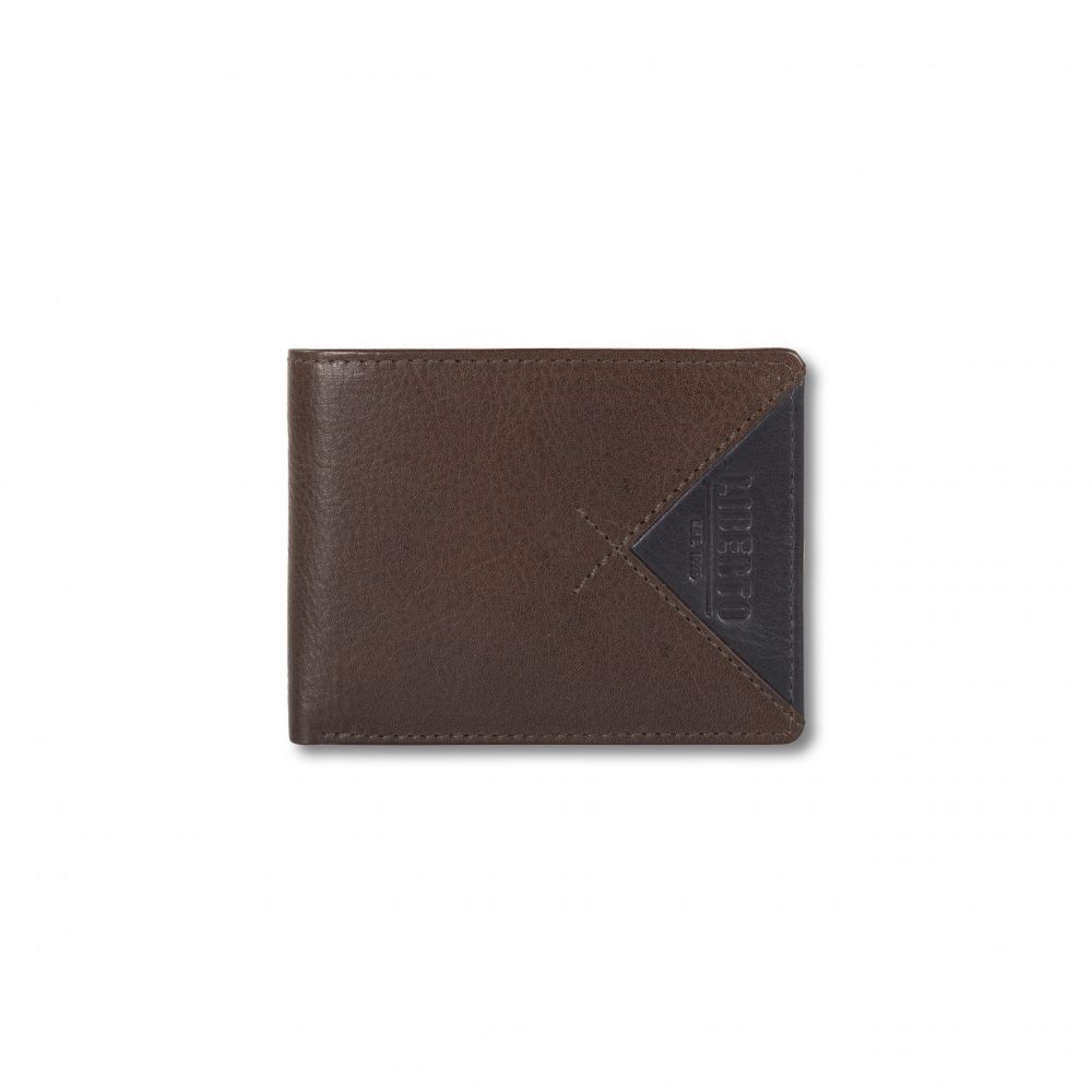 Cartera de hombre de piel bicolor estilo americano de Liberto marron