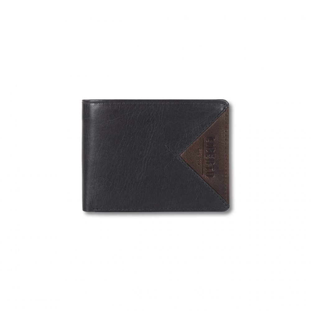 Cartera de hombre de piel bicolor estilo americano de Liberto negra