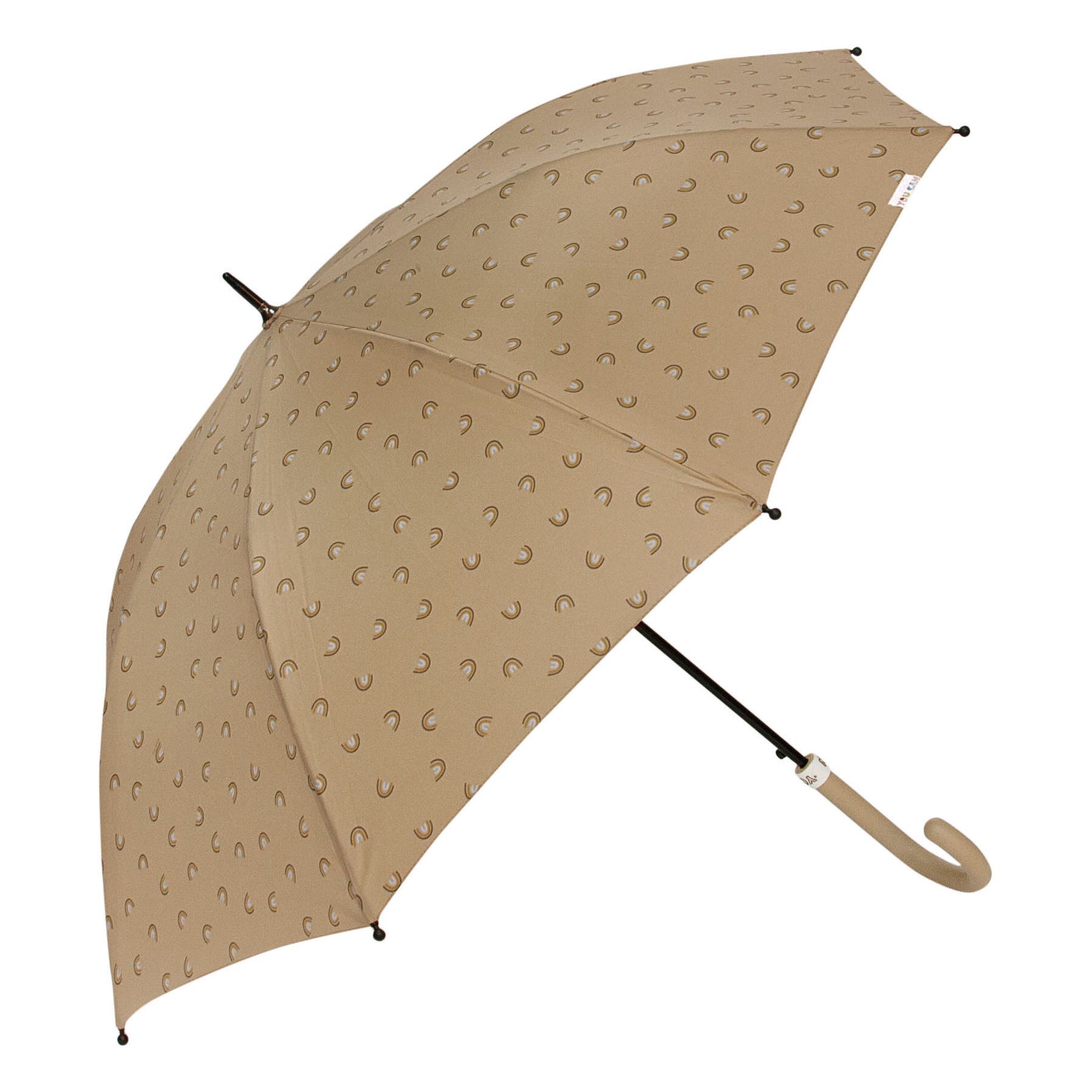 Paraguas largo de mujer con arcoiris de Bisetti beige