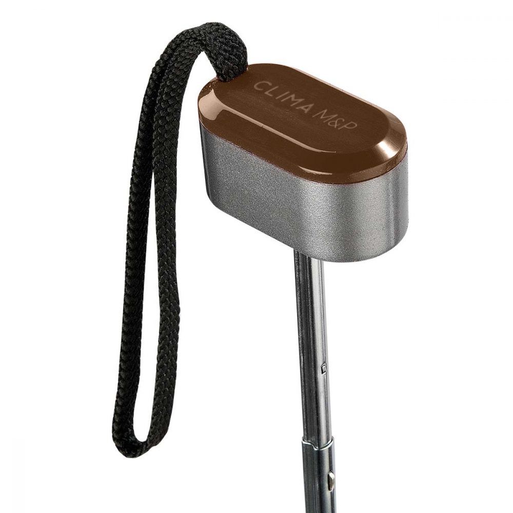 Paraguas plegable de hombre mini en color negro de M&P mango marron