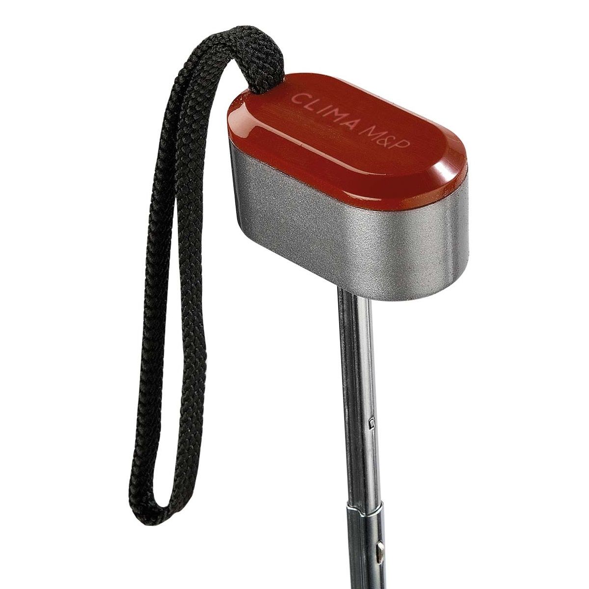 Paraguas plegable de hombre mini en color negro de M&P mango teja