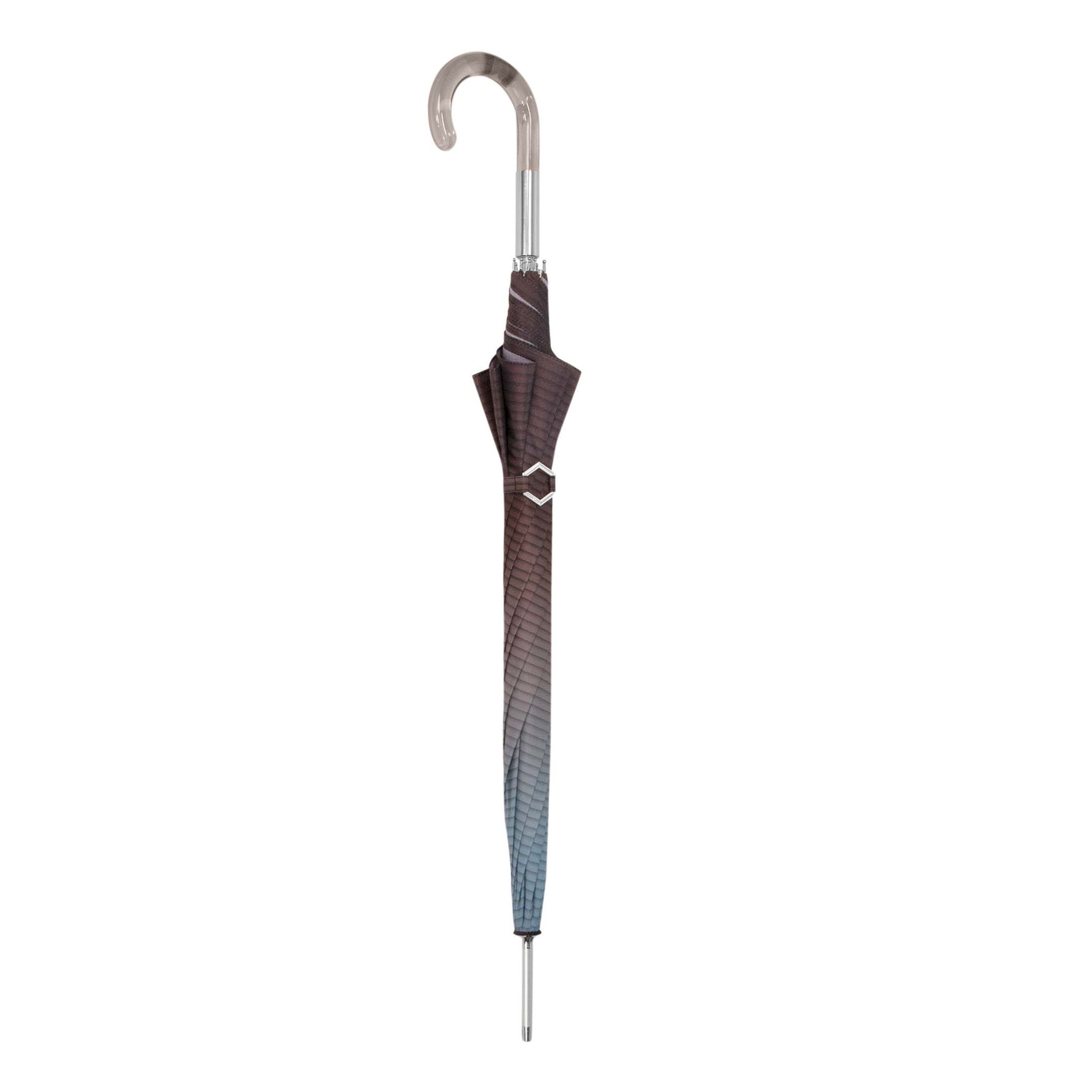 Paraguas largo de mujer color degradé 48210 marrón cerrado