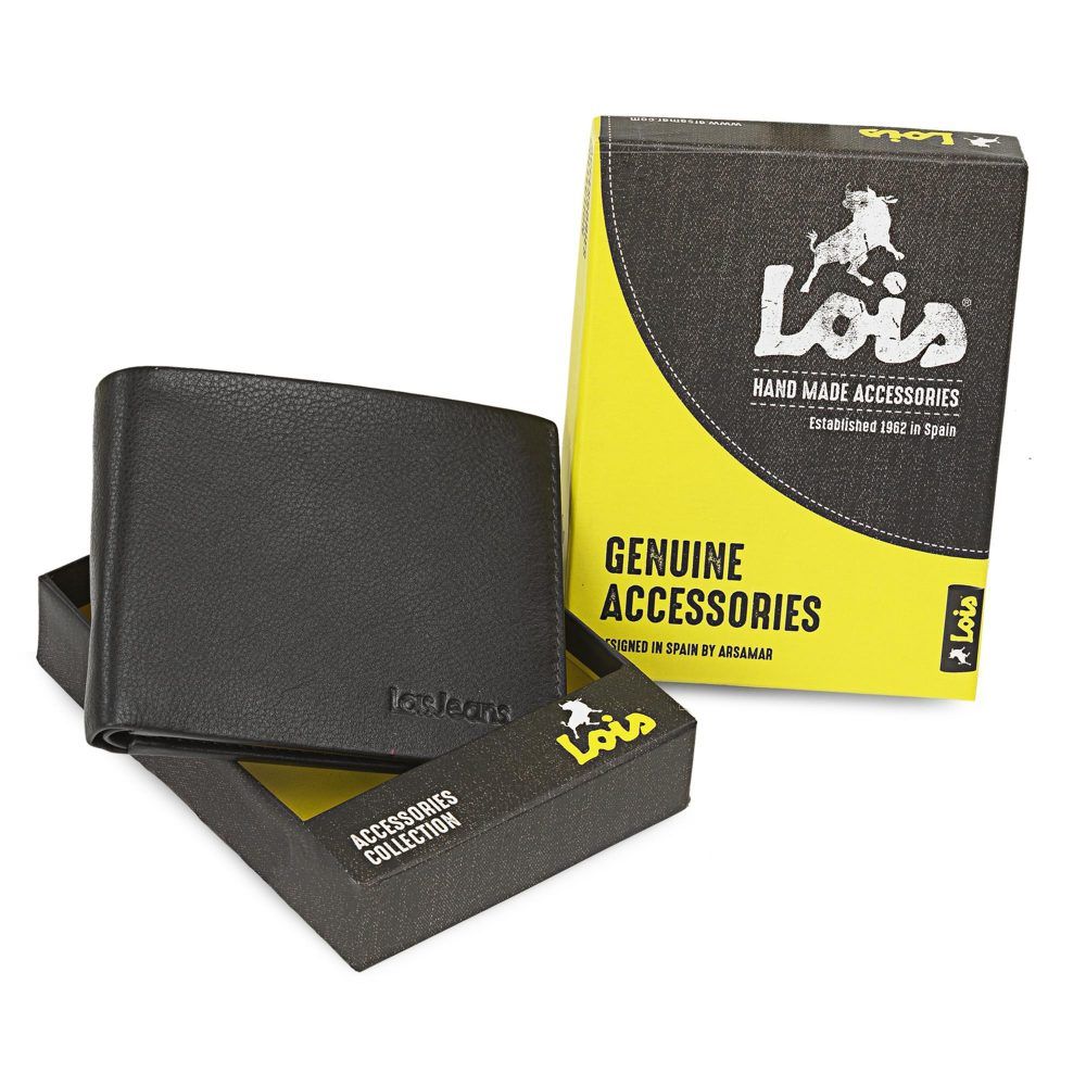 Cartera de piel hombre Lois negra con caja