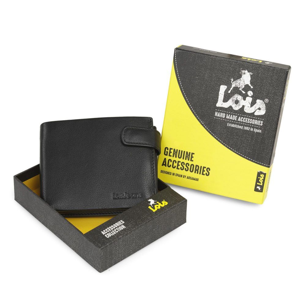 Cartera de hombre de piel Lois negra con caja