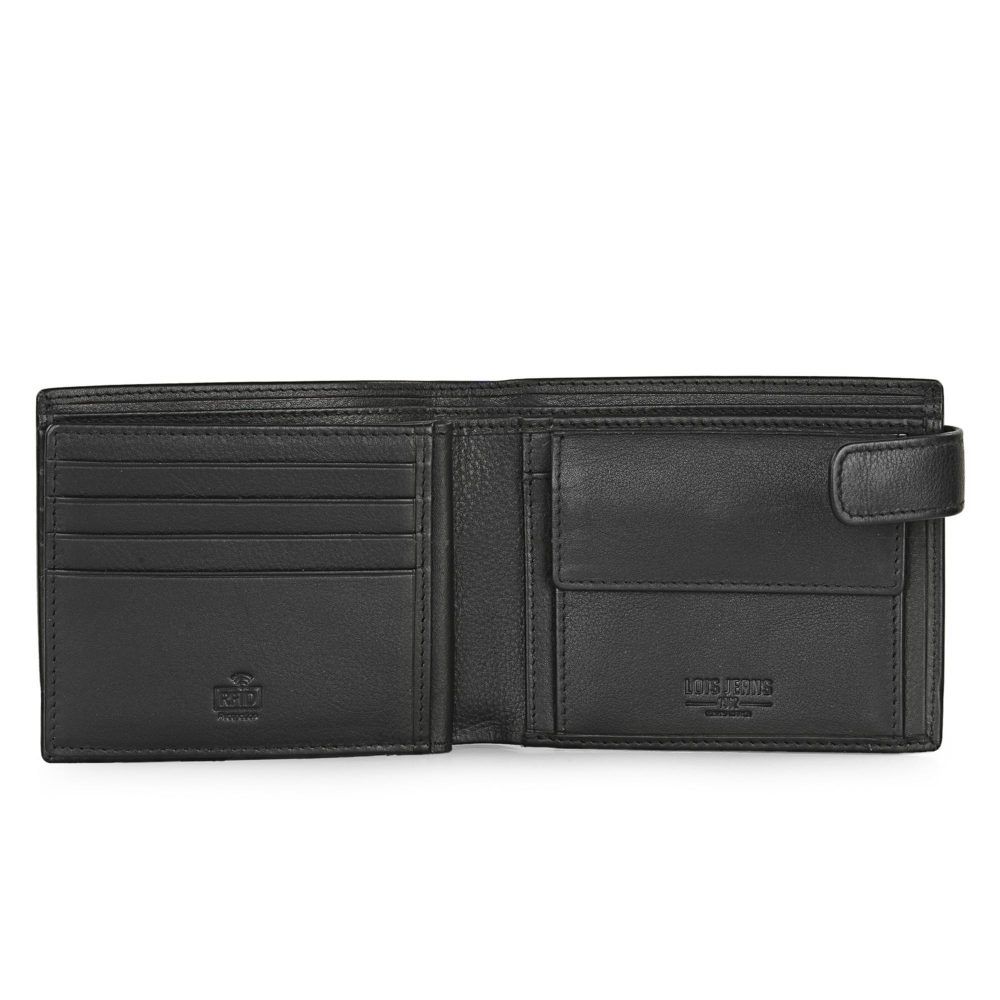 Cartera hombre de piel Lois negra monedero interior