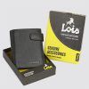 Cartera hombre con monedero de piel Lois en negro con caja