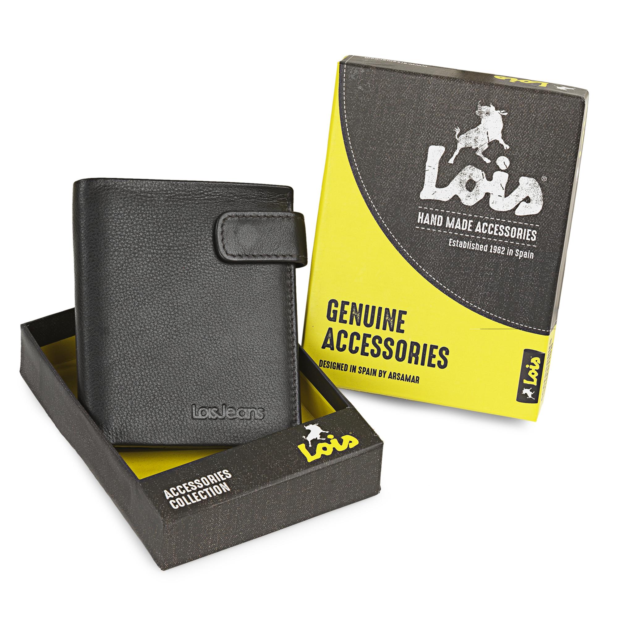 Cartera hombre con monedero de piel Lois en marrón con caja