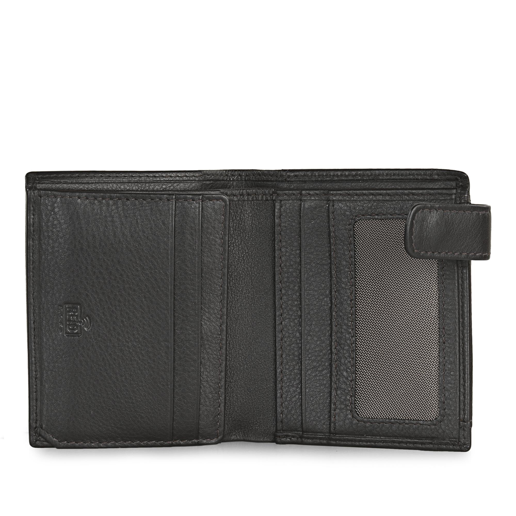 Cartera hombre con monedero de piel Lois en marrón interior