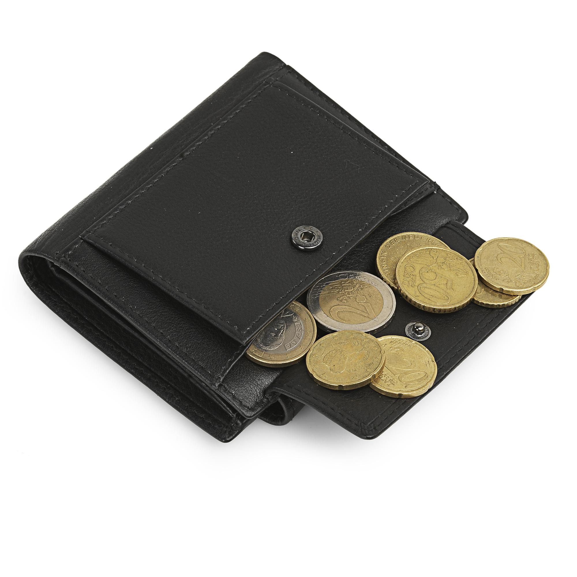 Cartera hombre con monedero de piel Lois en negro monedero exterior