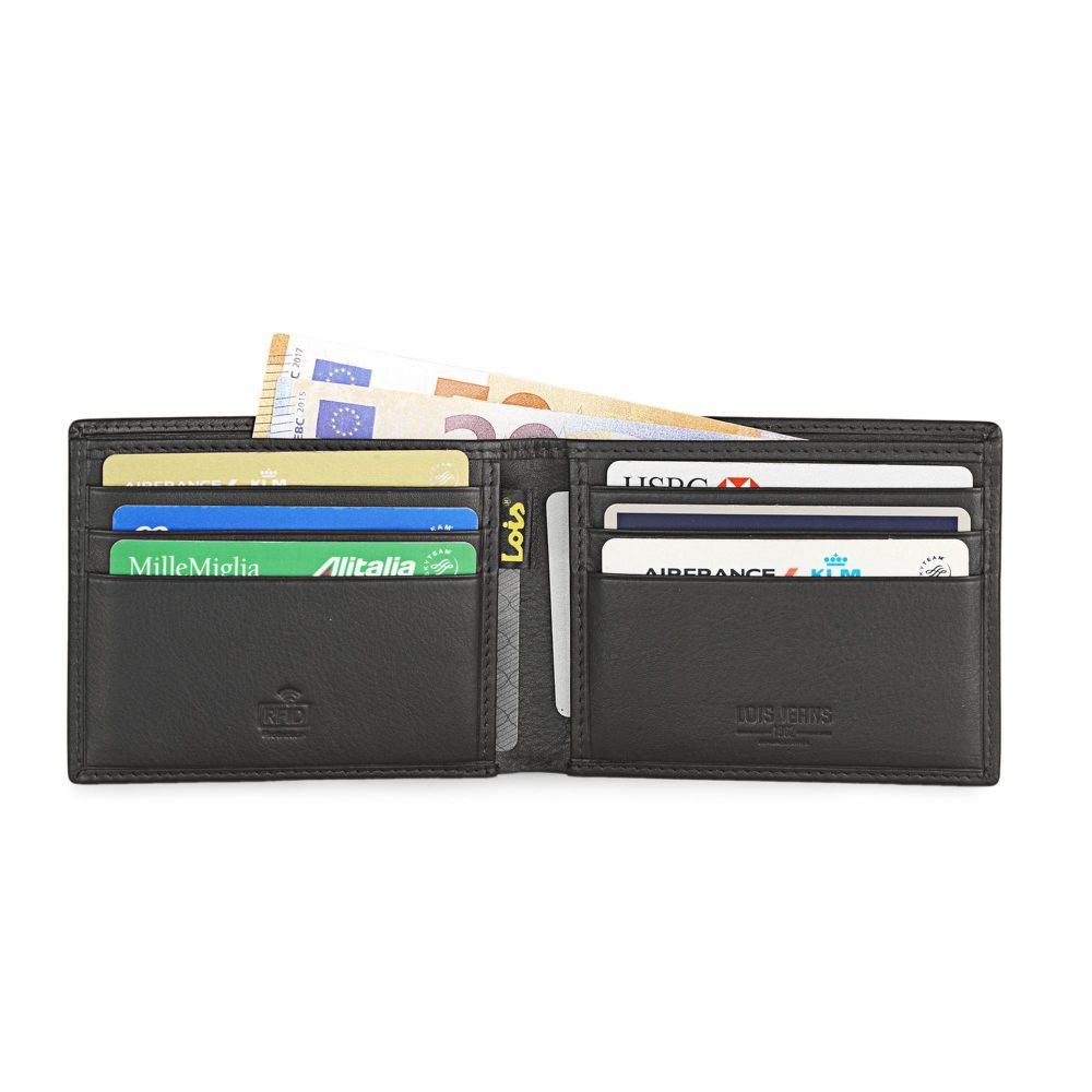 Cartera hombre de piel Lois en marrón capacidad interior