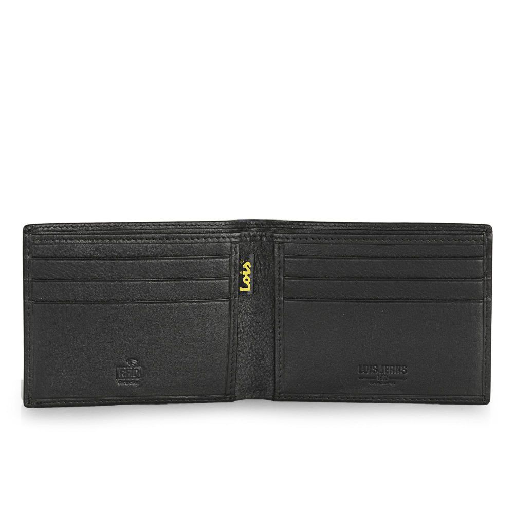 Cartera hombre de piel Lois en negro interior