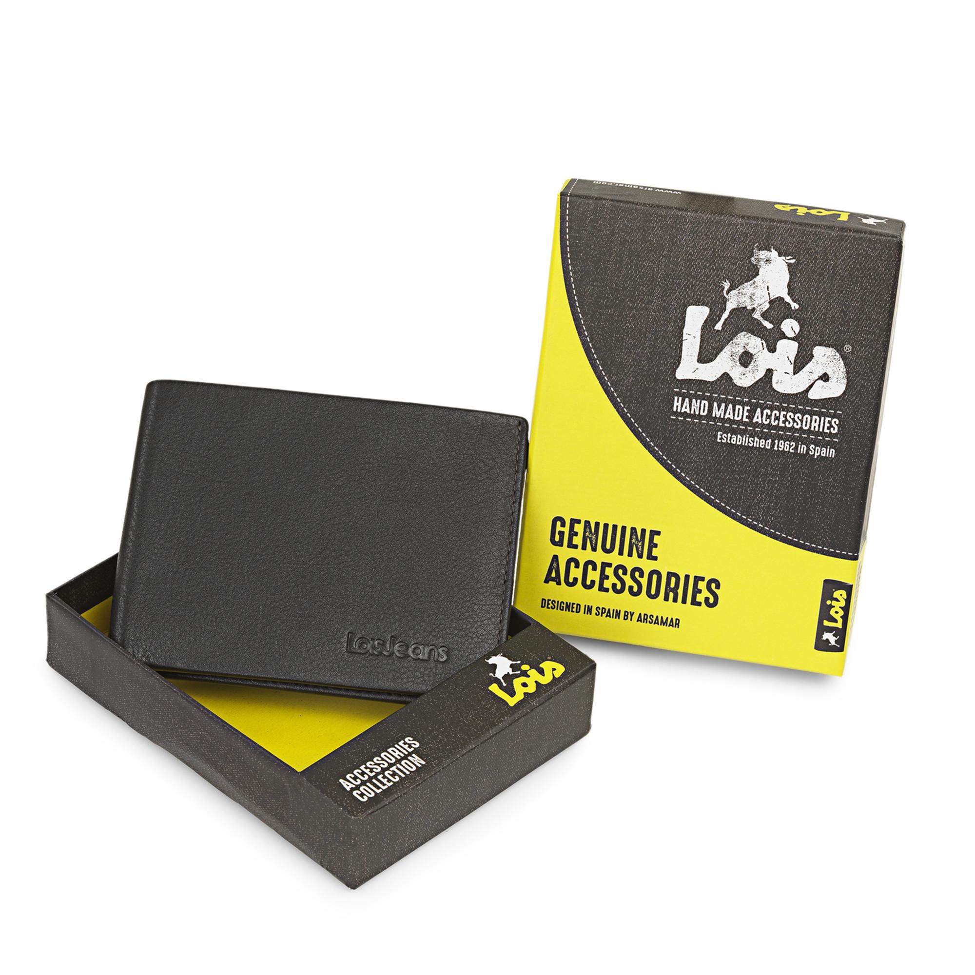 Cartera hombre de piel Lois en marrón con caja