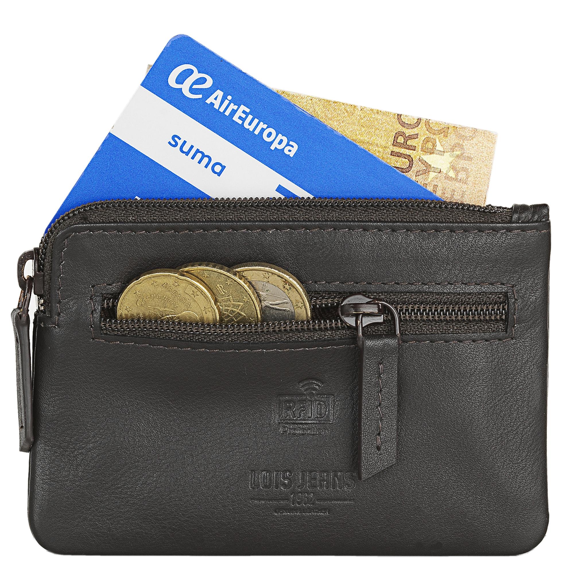 Monedero de piel Lois marrón capacidad interior