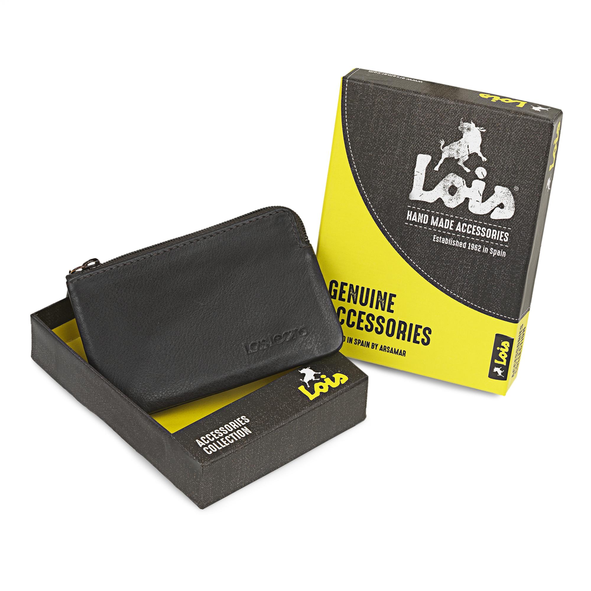 Monedero de piel Lois marrón