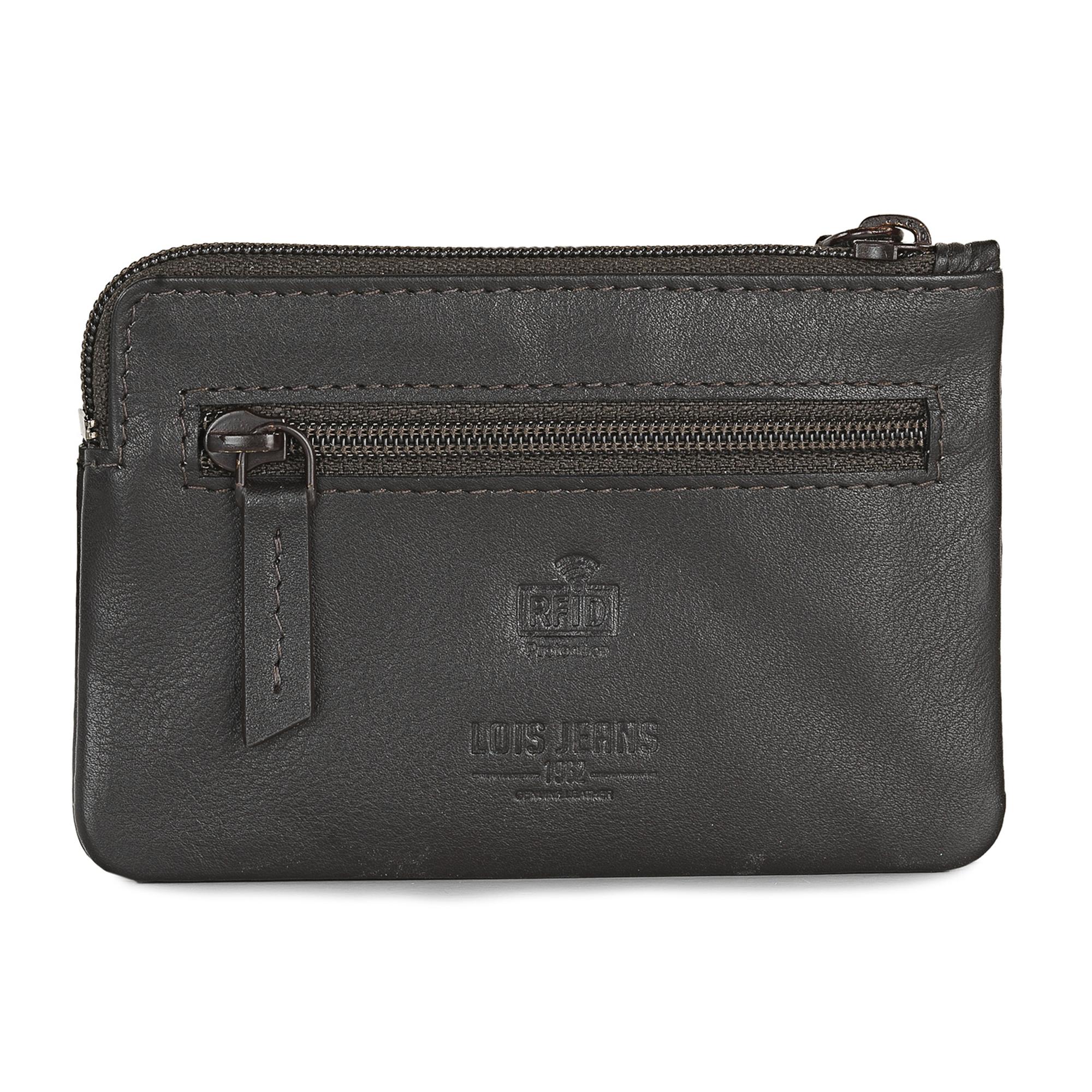 Monedero de piel Lois marrón en caja