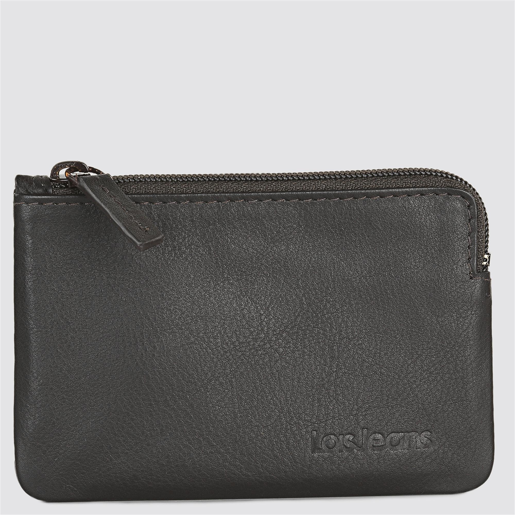 Monedero de piel Lois marrón frontal