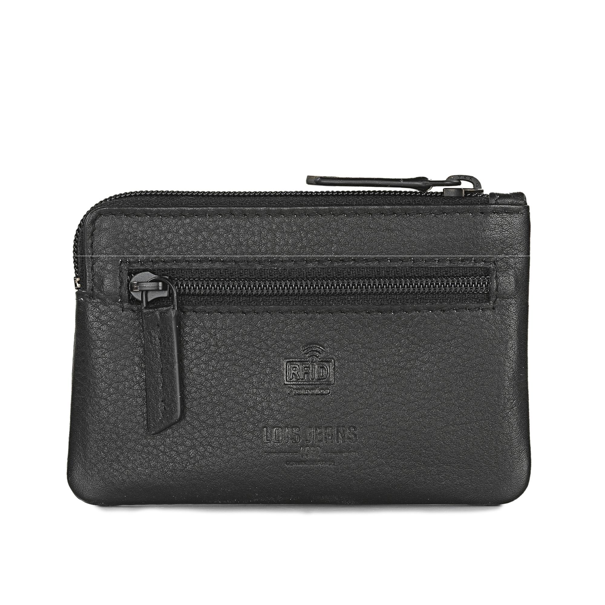 Monedero de piel Lois negro