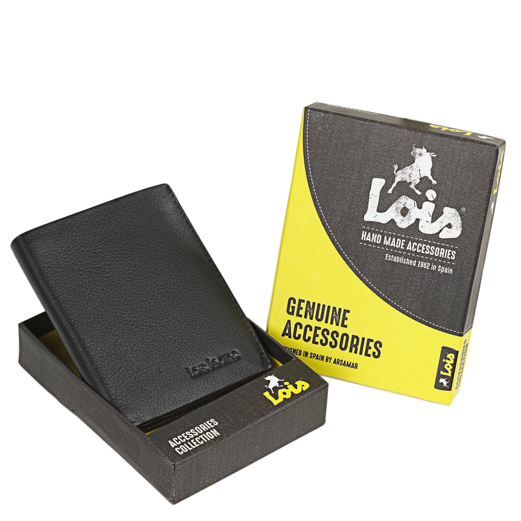 Cartera de hombre con monedero en negro caja