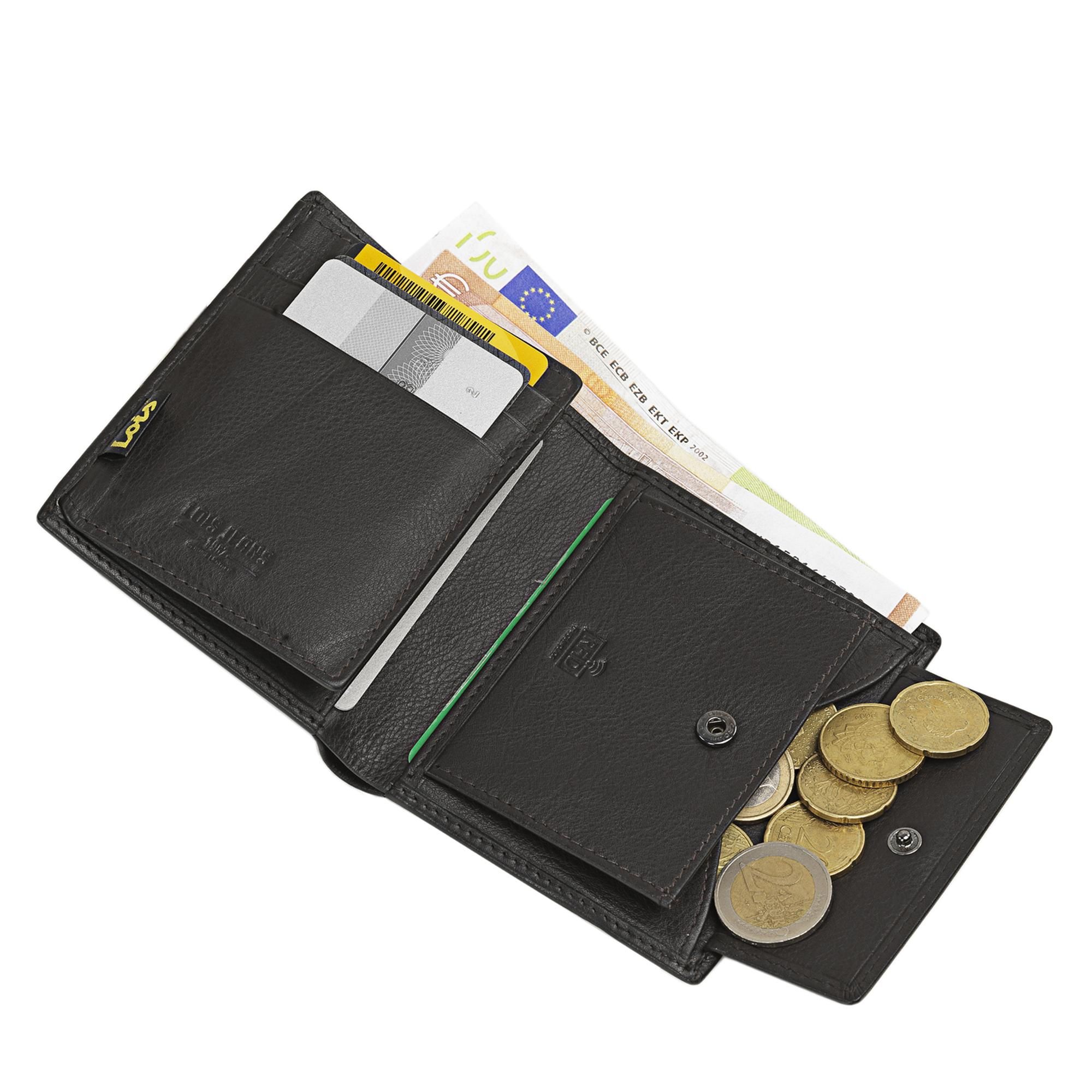 Cartera de hombre con monedero en marrón capacidad interior