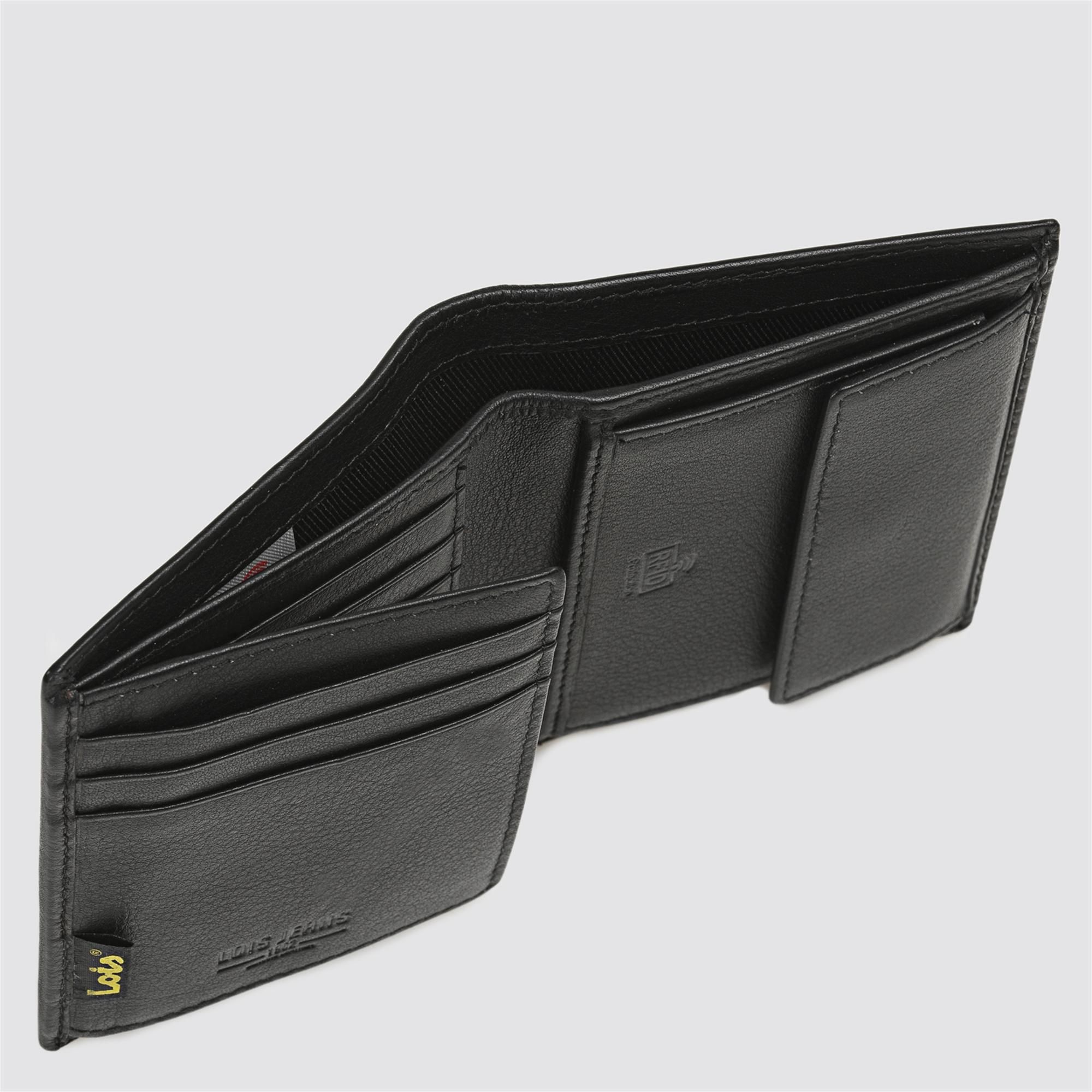 Cartera de hombre con monedero negro capacidad interior