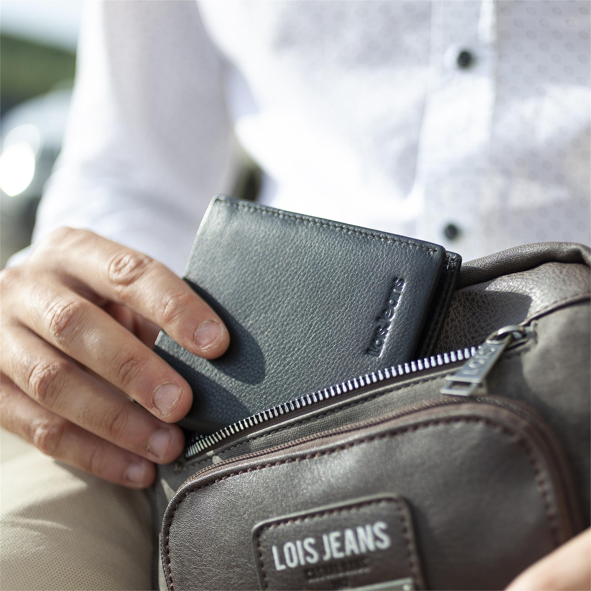 Cartera de hombre con monedero en negro modelo