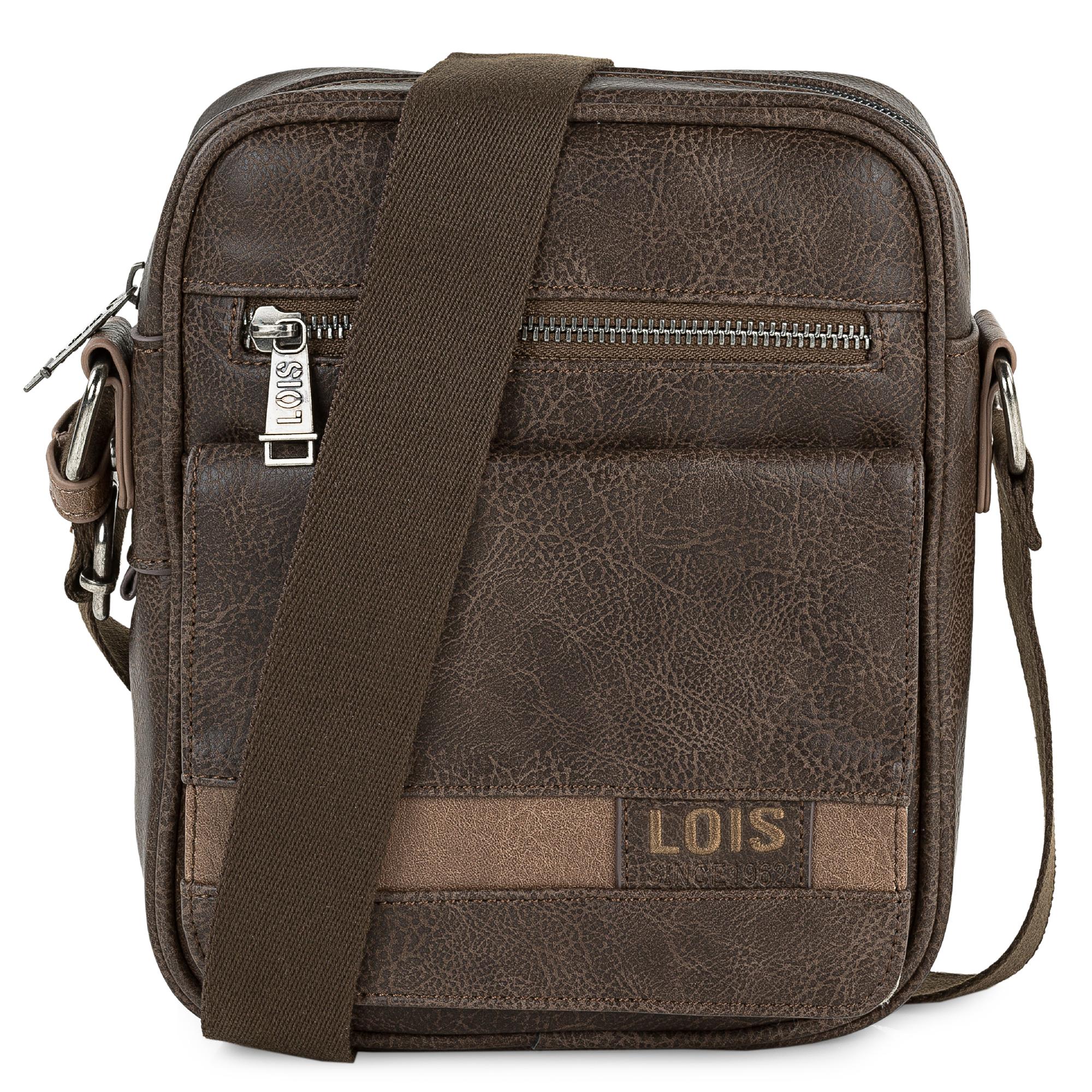 Bandolera de hombre Lois marrón frontal