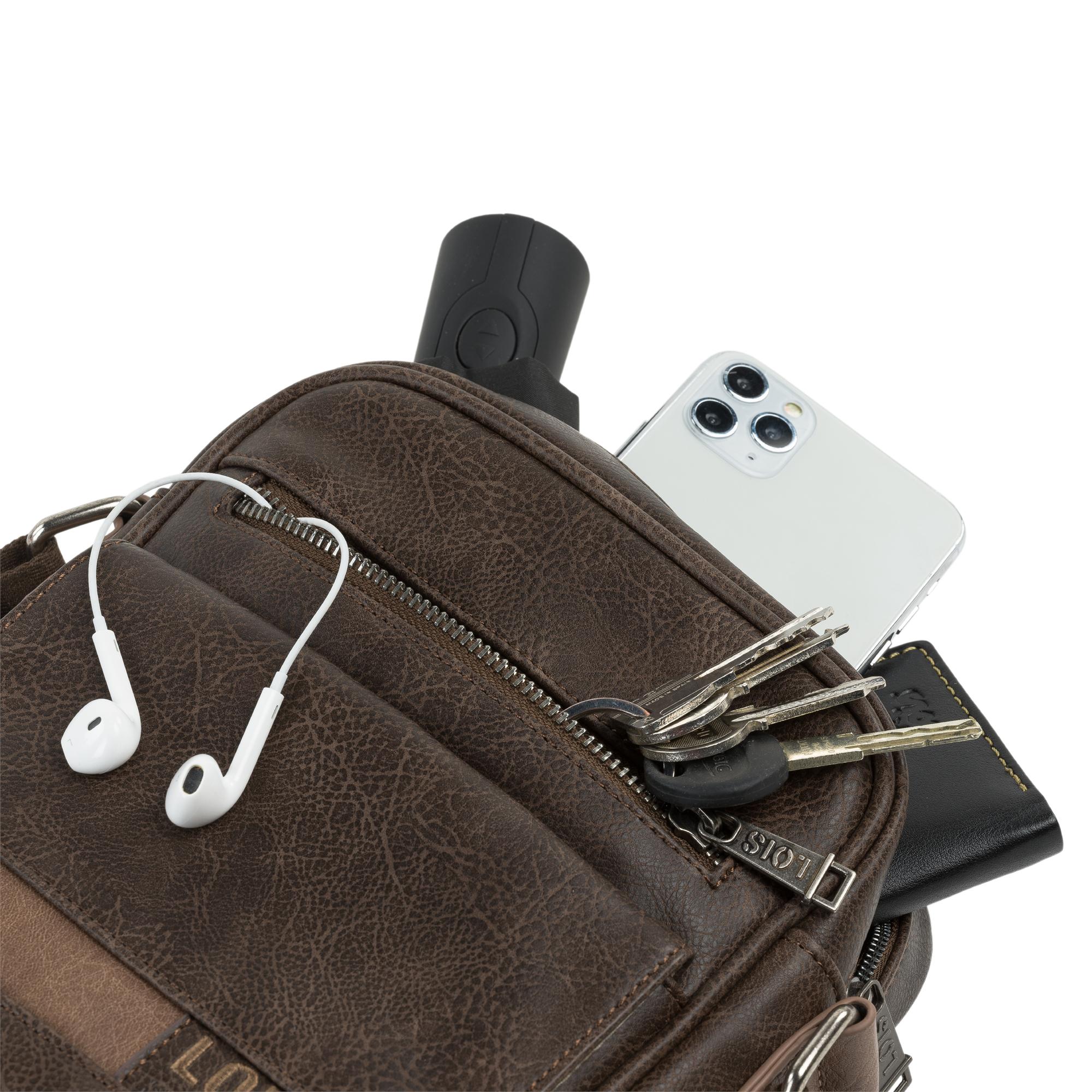 Bandolera de hombre Lois marrón capacidad interior