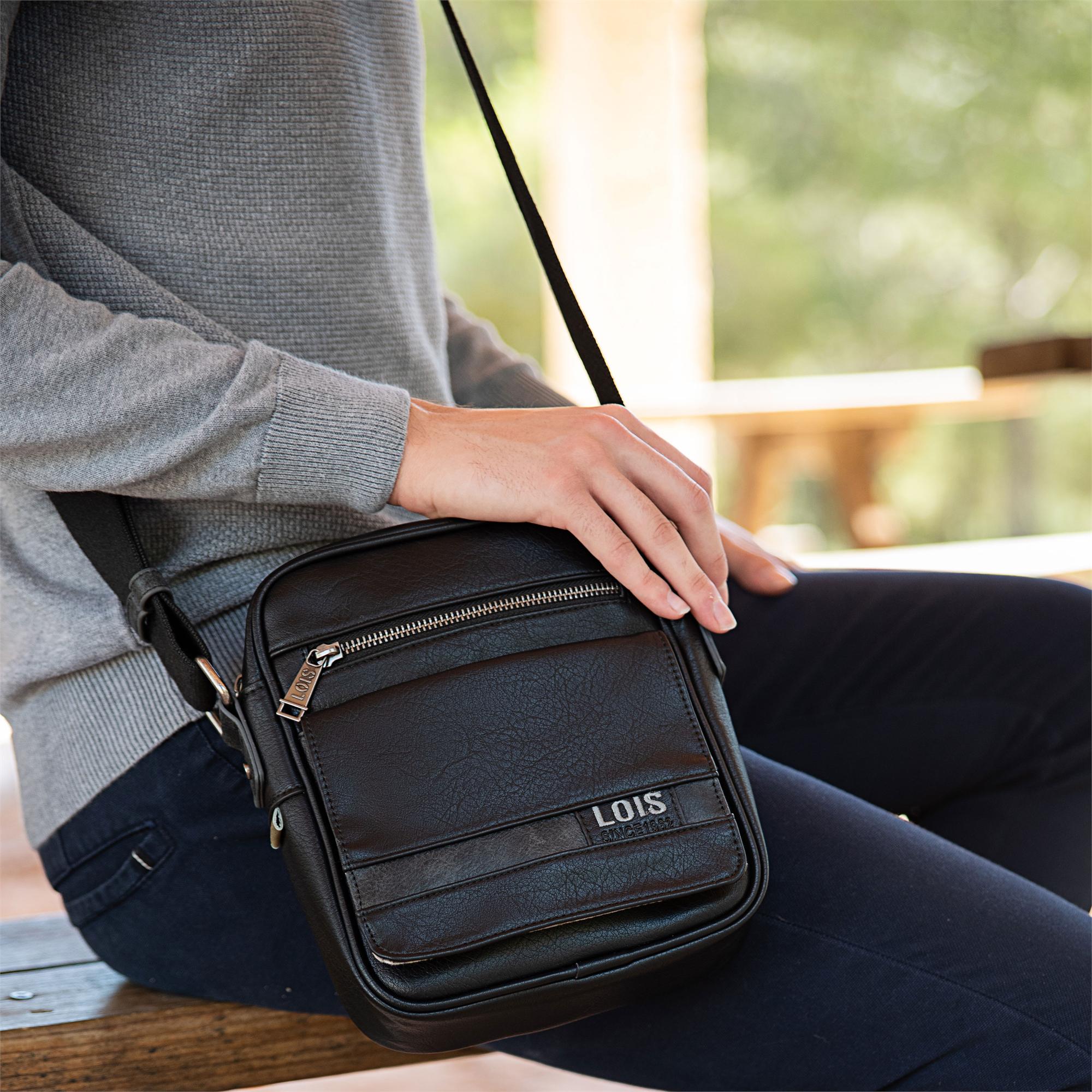 Bandolera de hombre Lois negra modelo