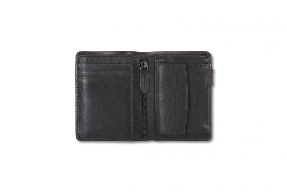 Cartera de piel hombre Liberto marrón interior