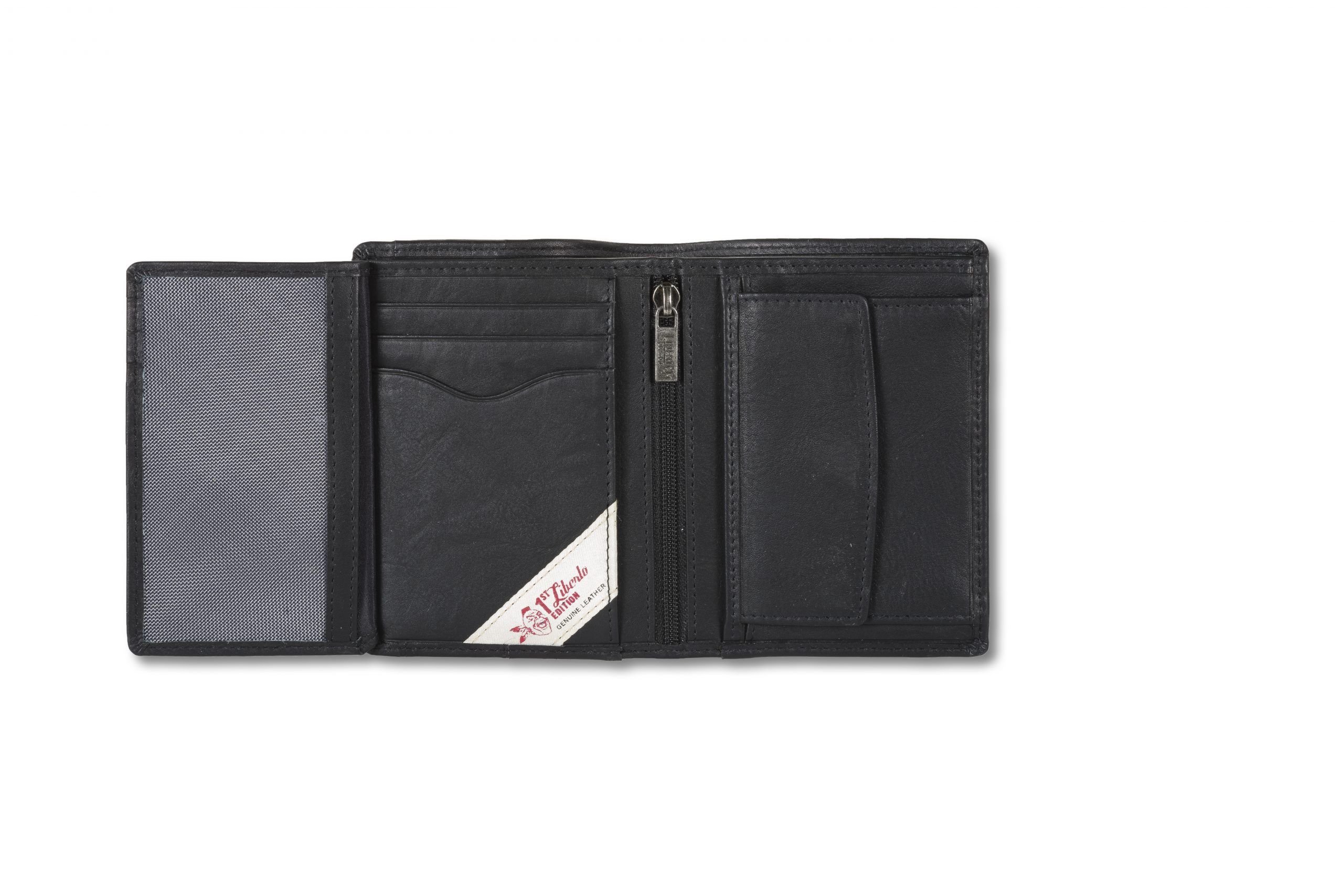 Cartera de hombre Liberto negro desplegable
