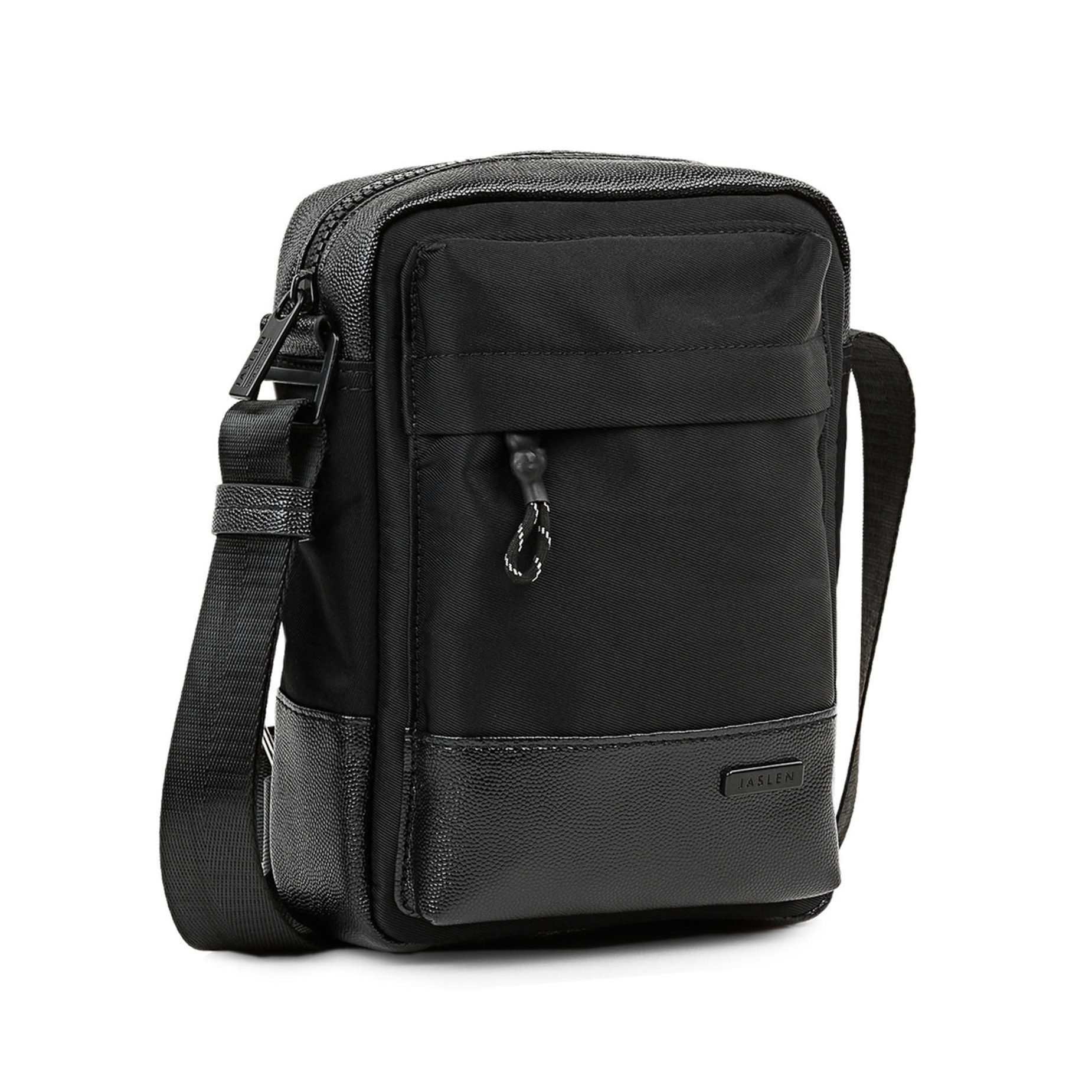 bolso bandolera hombre negro Jaslen frontal ladeado bolso bandolera hombre negro Jaslen frontal ladeado