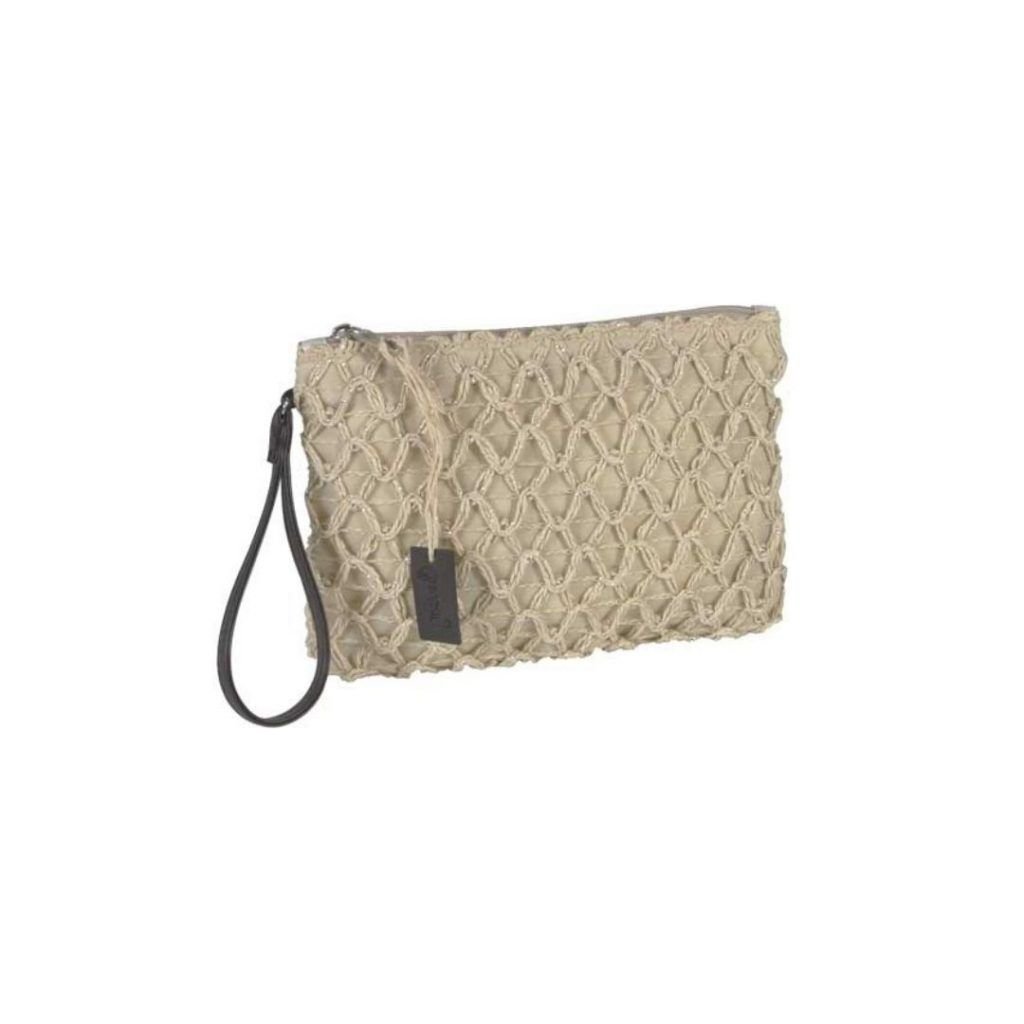 Bolso de mano de rafia con tejido crochet de Maluca