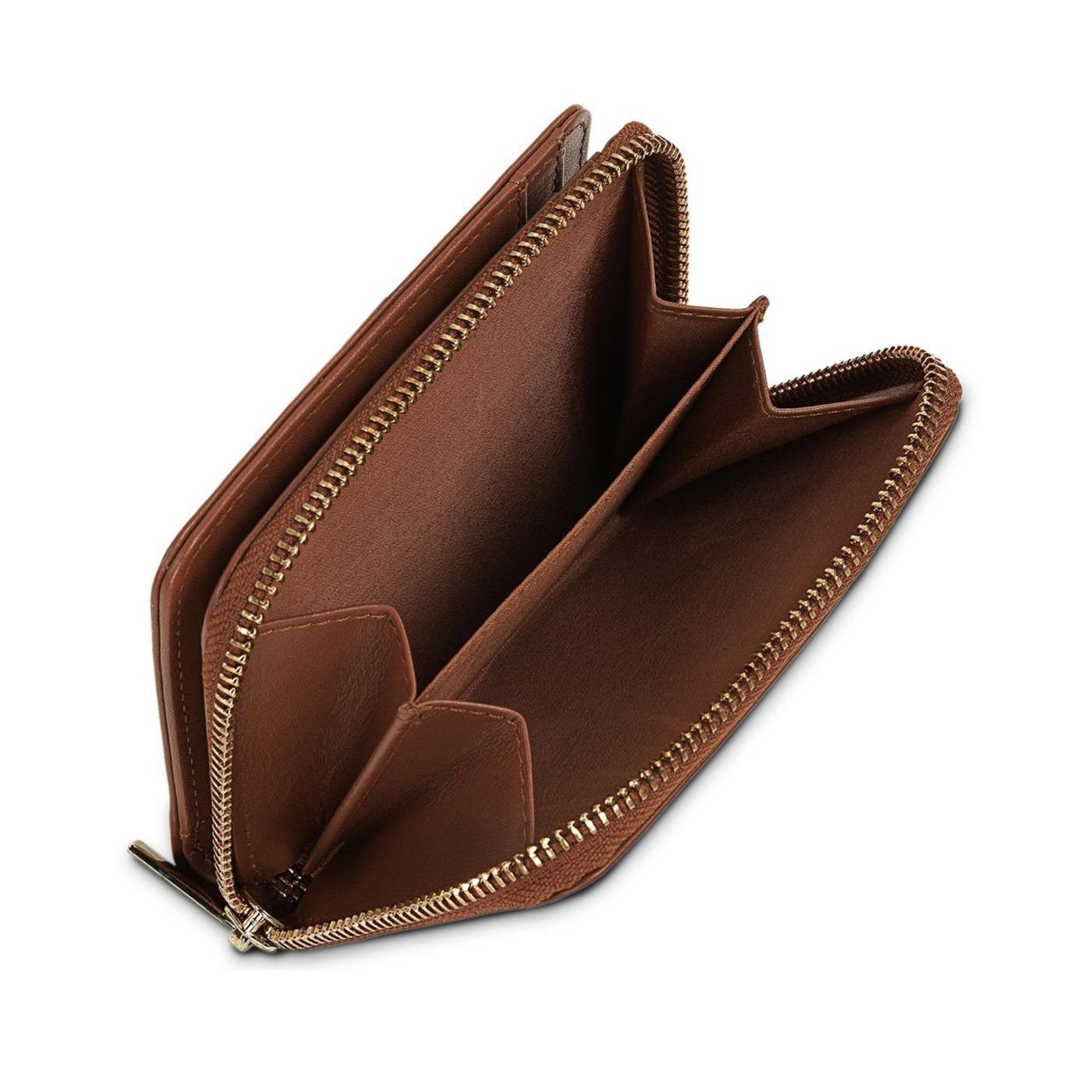 Cartera de piel mujer Jaslen marrón monedero