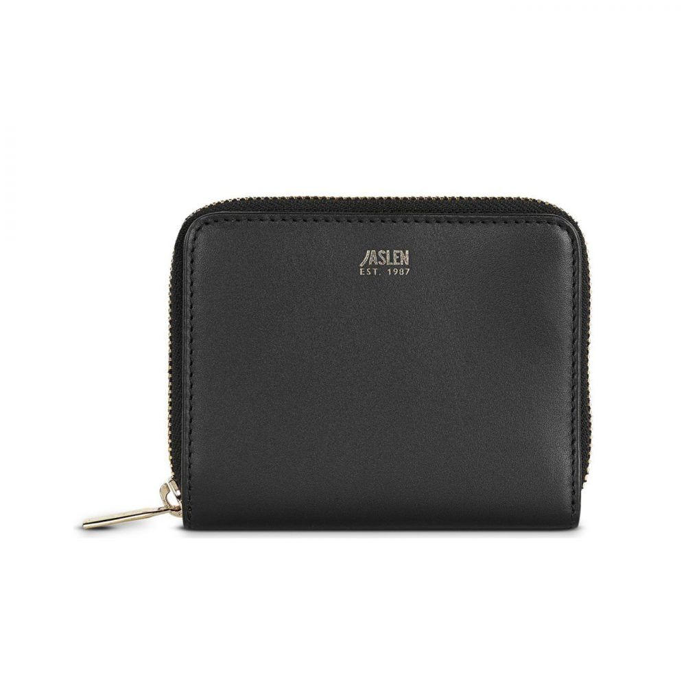 Cartera de piel mujer Jaslen negro frontal