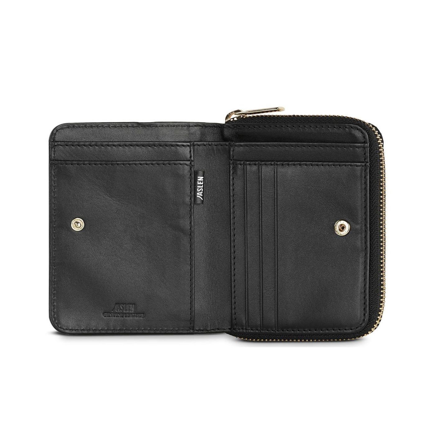 Cartera de piel mujer Jaslen negro interior